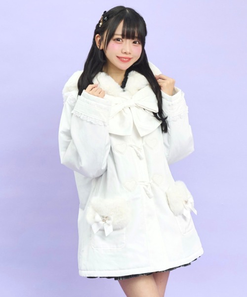 Secret Honey(シークレットハニー)の「ダッフルモチーフブルゾン(ダッフルコート・レディース・ブラック/オフホワイト・MEDIUM)」の1枚目の写真