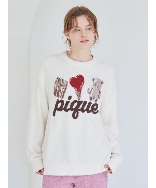 Valentine】ワンポイントジャガードプルオーバー（ルームウェア