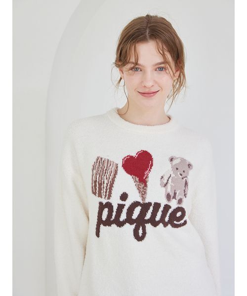 Valentine】ワンポイントジャガードプルオーバー（ルームウェア