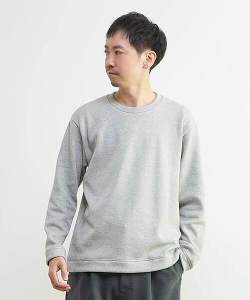 MEN'S MELROSE（メンズメルローズ）の「ボンバーヒートTシャツ（Tシャツ/カットソー・メンズ・ライトグレー/ホワイト×ブラック・2/4/3）」の2枚目の写真