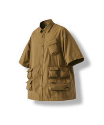 ANGLAN | Slather Utility Pocket Half Shirt - Beige(シャツ/ブラウス)