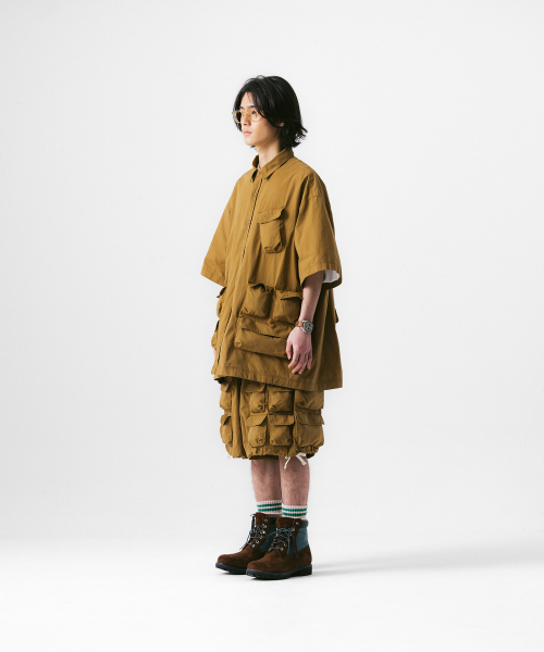 ANGLAN（アングラン）の「Slather Utility Pocket Half Shirt - Beige（シャツ/ブラウス・メンズ・その他・ONE SIZE）」の5枚目の写真
