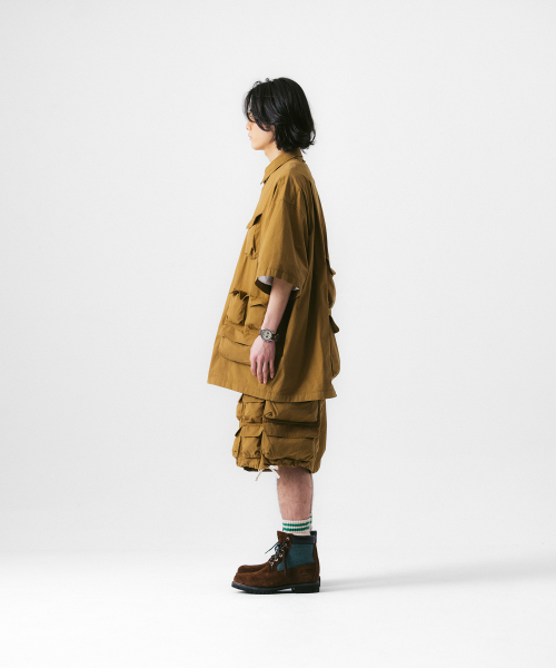 ANGLAN（アングラン）の「Slather Utility Pocket Half Shirt - Beige（シャツ/ブラウス・メンズ・その他・ONE SIZE）」の6枚目の写真