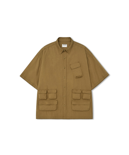 ANGLAN（アングラン）の「Slather Utility Pocket Half Shirt - Beige（シャツ/ブラウス・メンズ・その他・ONE SIZE）」の8枚目の写真