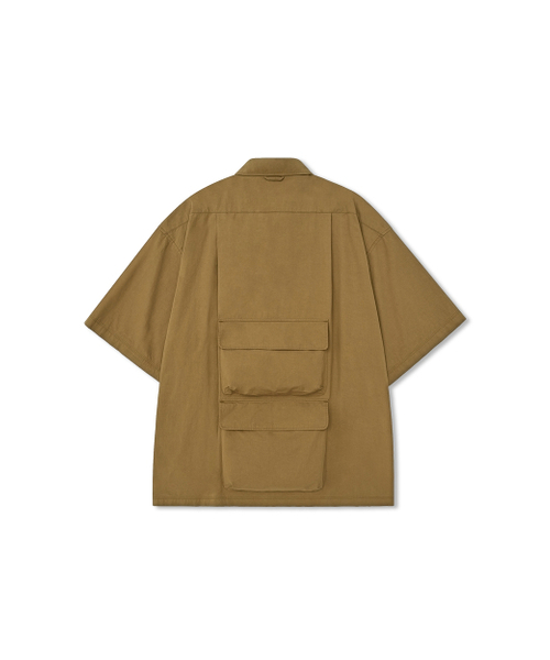 ANGLAN（アングラン）の「Slather Utility Pocket Half Shirt - Beige（シャツ/ブラウス・メンズ・その他・ONE SIZE）」の9枚目の写真