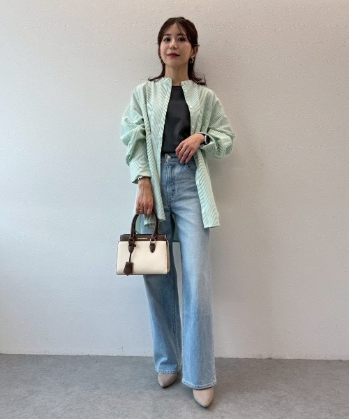 Sirin(シリン)の「【ZOZO限定】ストライプバンドカラーシャツ(シャツ/ブラウス・レディース・ベージュ/ネイビー/ピンク/グリーン・FREE)」の17枚目の写真