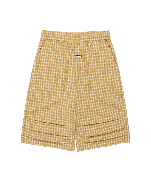 THEVINYLHOUSE(ザバイニルハウス)の「スリークォーターチェックパンツ イエロー(その他パンツ・メンズ・その他・S/M/L)」の1枚目の写真