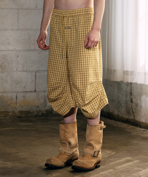 THEVINYLHOUSE(ザバイニルハウス)の「スリークォーターチェックパンツ イエロー(その他パンツ・メンズ・その他・S/M/L)」の4枚目の写真
