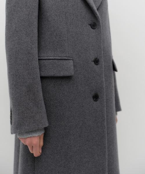 MUSINSA STANDARD WOMAN（ムシンサスタンダードウーマン）の「ウィメンズカシミヤブレンドチェスターフィールドコート[ミディアムグレー]（チェスターコート・レディース・その他・MEDIUM/LARGE/SMALL/X-SMALL）」の3枚目の写真