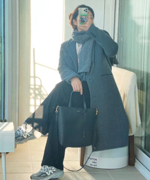 MUSINSA STANDARD WOMAN（ムシンサスタンダードウーマン）の「ウィメンズカシミヤブレンドチェスターフィールドコート[ミディアムグレー]（チェスターコート・レディース・その他・MEDIUM/LARGE/SMALL/X-SMALL）」の8枚目の写真