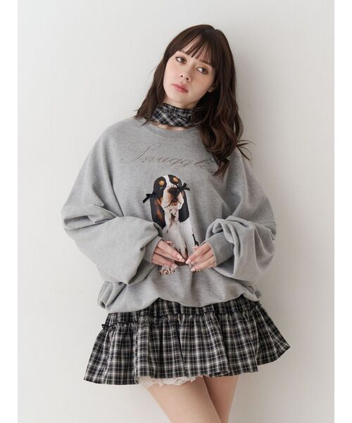 jouetie（ジュエティ）の「DOGプリントプルオーバー スウェット（スウェット・レディース・グレー/ブラック/グリーン・MEDIUM）」の4枚目の写真