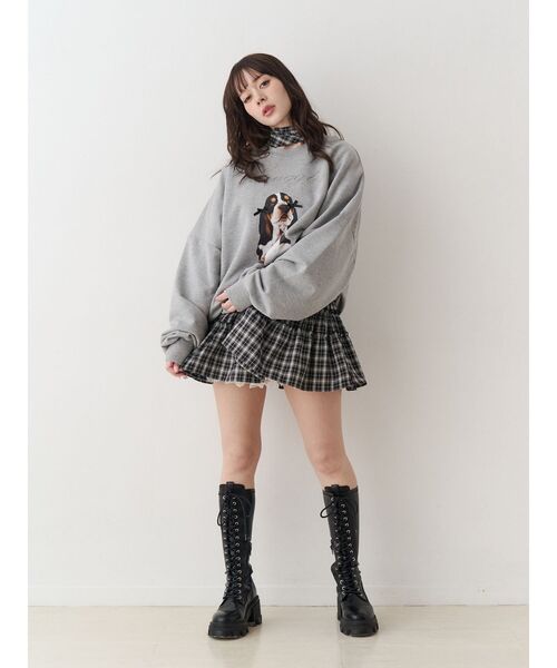 jouetie（ジュエティ）の「DOGプリントプルオーバー スウェット（スウェット・レディース・グレー/ブラック/グリーン・MEDIUM）」の9枚目の写真