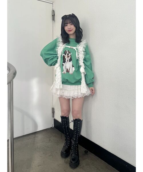 jouetie（ジュエティ）の「DOGプリントプルオーバー スウェット（スウェット・レディース・グレー/ブラック/グリーン・MEDIUM）」の15枚目の写真