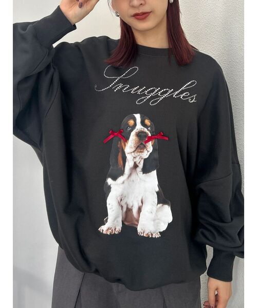 jouetie（ジュエティ）の「DOGプリントプルオーバー スウェット（スウェット・レディース・グレー/ブラック/グリーン・MEDIUM）」の10枚目の写真