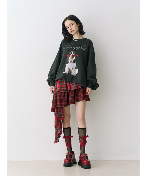 jouetie(ジュエティ)の「DOGプリントプルオーバー スウェット 春服 犬(スウェット・レディース・グレー/ブラック/グリーン・MEDIUM)」の19枚目の写真