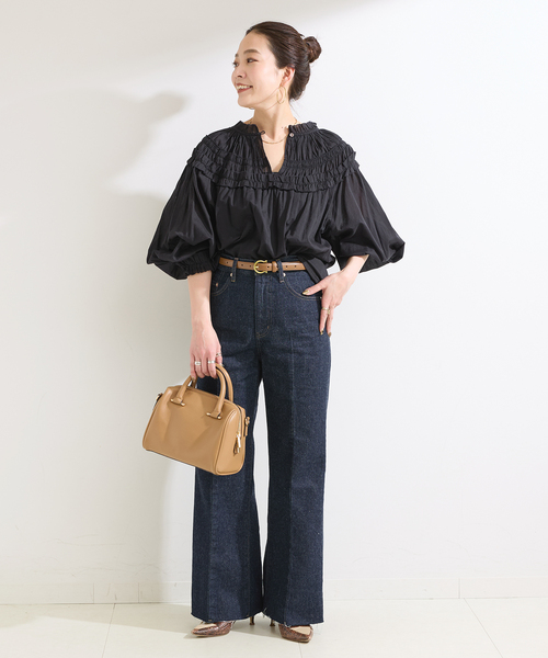 B.C STOCK（ベーセーストック）の「《追加》手洗い可 / ボイル2WAYギャザーブラウス（シャツ/ブラウス・レディース・ホワイト/ブラウン/ブラック・FREE）」の22枚目の写真