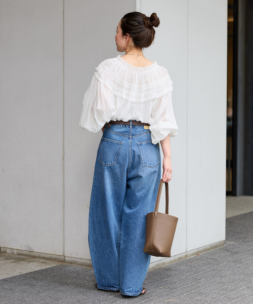 B.C STOCK(ベーセーストック)の「《追加》手洗い可 / ボイル2WAYギャザーブラウス(シャツ/ブラウス・レディース・ホワイト/ブラウン/ブラック・FREE)」の14枚目の写真