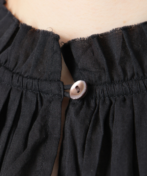 B.C STOCK（ベーセーストック）の「《追加》手洗い可 / ボイル2WAYギャザーブラウス（シャツ/ブラウス・レディース・ホワイト/ブラウン/ブラック・FREE）」の10枚目の写真