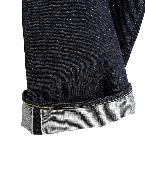 GOLD（ゴールド）の「GOLD / ゴールド：RECYCLED WASTE SUVIN COTTON YARN 14oz DENIM 5POCKET WIDE PANTS(ZIPPER FLY)：25B-GL42579A[MUS]（デニムパンツ・メンズ・ネイビー・M/L）」の5枚目の写真