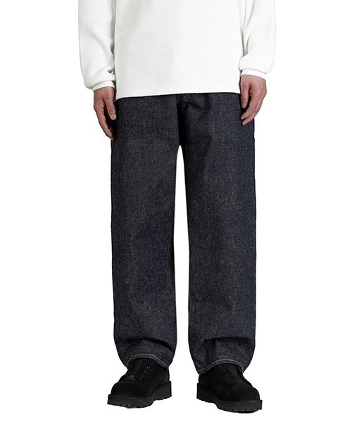 GOLD（ゴールド）の「GOLD / ゴールド：RECYCLED WASTE SUVIN COTTON YARN 14oz DENIM 5POCKET WIDE PANTS(ZIPPER FLY)：25B-GL42579A[MUS]（デニムパンツ・メンズ・ネイビー・M/L）」の8枚目の写真
