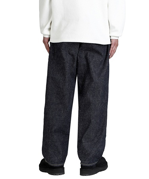 GOLD（ゴールド）の「GOLD / ゴールド：RECYCLED WASTE SUVIN COTTON YARN 14oz DENIM 5POCKET WIDE PANTS(ZIPPER FLY)：25B-GL42579A[MUS]（デニムパンツ・メンズ・ネイビー・M/L）」の10枚目の写真