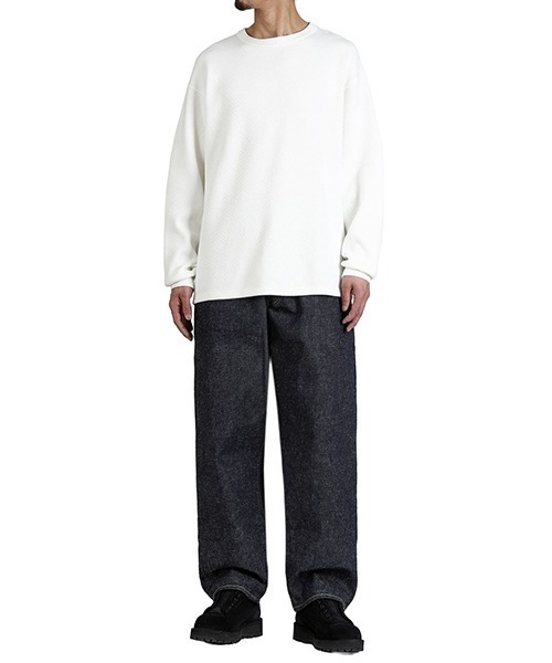 GOLD（ゴールド）の「GOLD / ゴールド：RECYCLED WASTE SUVIN COTTON YARN 14oz DENIM 5POCKET WIDE PANTS(ZIPPER FLY)：25B-GL42579A[MUS]（デニムパンツ・メンズ・ネイビー・M/L）」の11枚目の写真