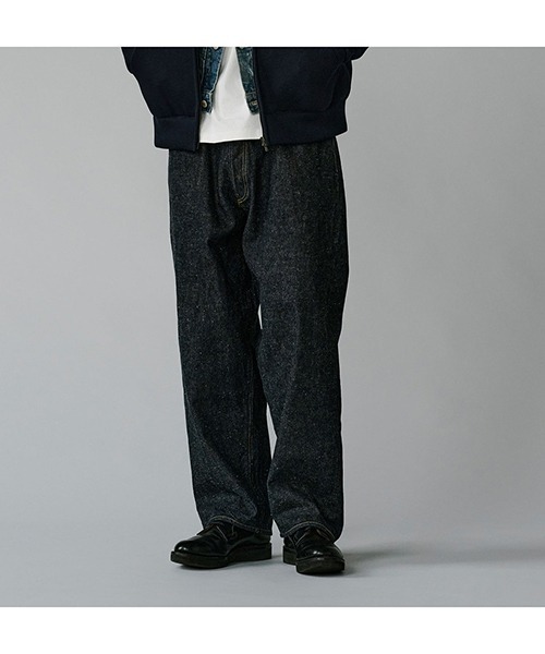 GOLD（ゴールド）の「GOLD / ゴールド：RECYCLED WASTE SUVIN COTTON YARN 14oz DENIM 5POCKET WIDE PANTS(ZIPPER FLY)：25B-GL42579A[MUS]（デニムパンツ・メンズ・ネイビー・M/L）」の13枚目の写真