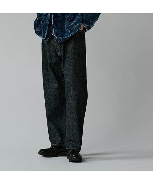 GOLD（ゴールド）の「GOLD / ゴールド：RECYCLED WASTE SUVIN COTTON YARN 14oz DENIM 5POCKET WIDE PANTS(ZIPPER FLY)：25B-GL42579A[MUS]（デニムパンツ・メンズ・ネイビー・M/L）」の14枚目の写真
