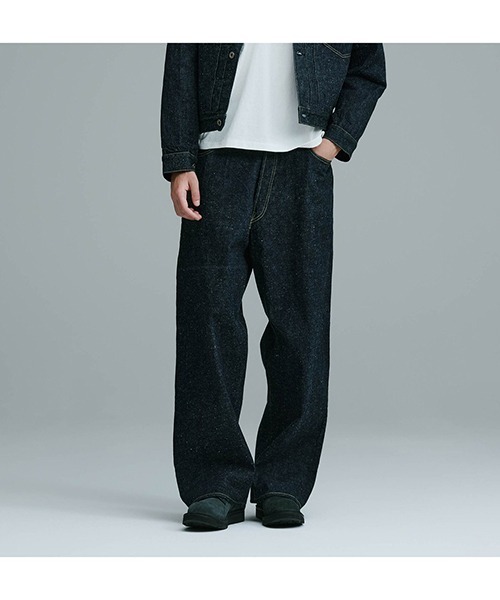 GOLD（ゴールド）の「GOLD / ゴールド：RECYCLED WASTE SUVIN COTTON YARN 14oz DENIM 5POCKET WIDE PANTS(ZIPPER FLY)：25B-GL42579A[MUS]（デニムパンツ・メンズ・ネイビー・M/L）」の15枚目の写真