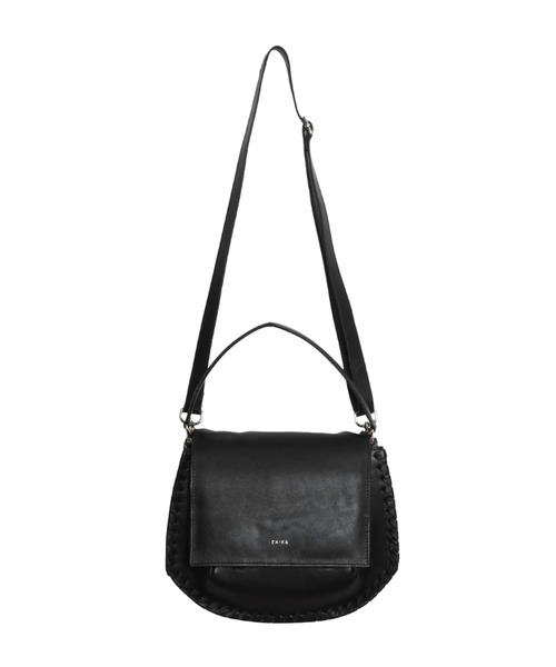 YArKA（ヤーカ）の「【YArKA/ヤーカ】real leather lace up 2way round bottom bag [lumm4] / レースアップ2ウェイラウンドバッグ（ハンドバッグ・レディース・ブラック・FREE）」の5枚目の写真
