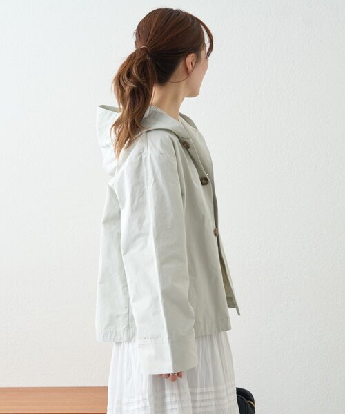 GEVACO（ゲバコ）の「【GEVACO】フーディジャケット（ブルゾン・レディース・グリーン/ベージュ・MEDIUM/LARGE）」の16枚目の写真