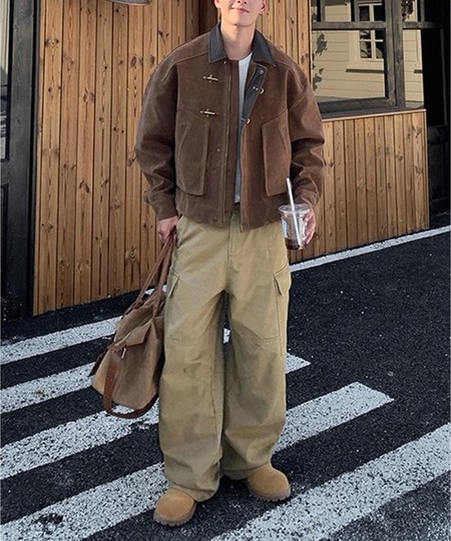 JOHNNY WOLF(ジョニーウルフ)の「REG ファイヤーマンバックル ハリントンジャケット(ブルゾン・メンズ・ダークグレー/ブラウン・M/L)」の11枚目の写真