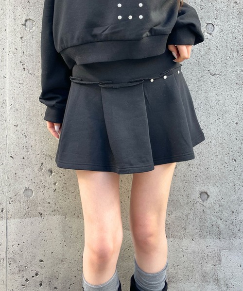 3.3 Field Trip （3.3フィールドトリップ）の「3.3 Field Trip／プリーツスカート（インパン付き・裏毛）（スカート・レディース・グレー/ネイビー/ブラック・FREE）」の2枚目の写真