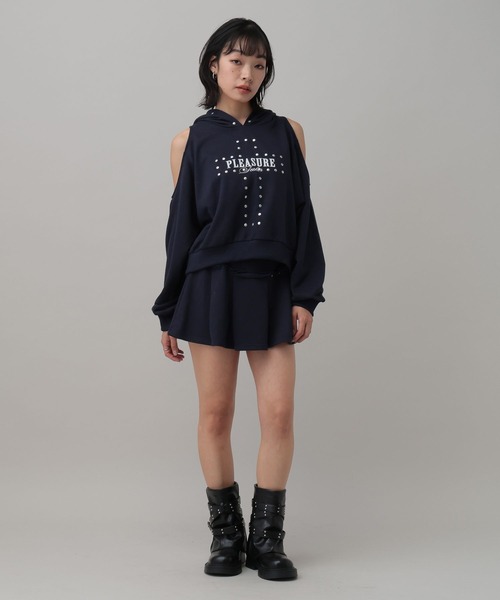 3.3 Field Trip （3.3フィールドトリップ）の「3.3 Field Trip／プリーツスカート（インパン付き・裏毛）（スカート・レディース・グレー/ネイビー/ブラック・FREE）」の7枚目の写真