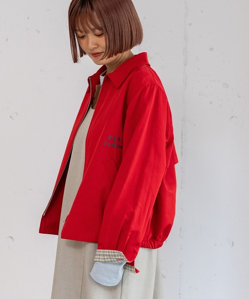 POU DOU DOU（プードゥドゥ）の「HRUプリントスイングトップ（その他アウター・レディース・レッド/ネイビー/ベージュ・3）」の5枚目の写真