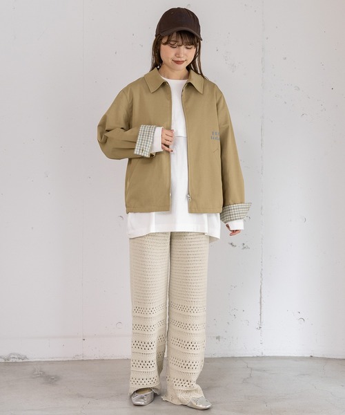 POU DOU DOU（プードゥドゥ）の「HRUプリントスイングトップ（その他アウター・レディース・レッド/ネイビー/ベージュ・3）」の14枚目の写真