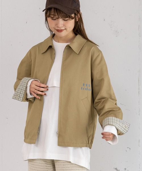 POU DOU DOU（プードゥドゥ）の「HRUプリントスイングトップ（その他アウター・レディース・レッド/ネイビー/ベージュ・3）」の18枚目の写真