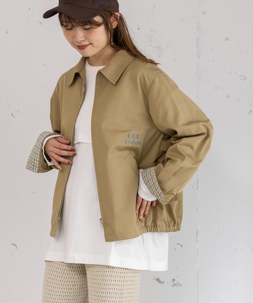 POU DOU DOU（プードゥドゥ）の「HRUプリントスイングトップ（その他アウター・レディース・レッド/ネイビー/ベージュ・3）」の19枚目の写真