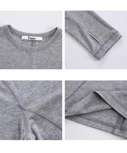 Fano Studios(ファノ ストゥディオズ)の「クルーネック サムホール ロングスリーブTシャツ FC26S001【Fano Studios】【2026SS】(Tシャツ/カットソー・レディース・カーキ/グレー・S/M/L)」の19枚目の写真