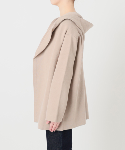 SLOBE IENA(スローブイエナ)の「《WEB限定》ニットフーディーカーディガン(カーディガン/ボレロ・レディース・ベージュ/ブラック・FREE)」の9枚目の写真