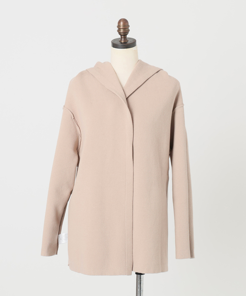 SLOBE IENA(スローブイエナ)の「《WEB限定》ニットフーディーカーディガン(カーディガン/ボレロ・レディース・ベージュ/ブラック・FREE)」の3枚目の写真