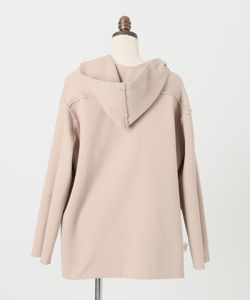 SLOBE IENA(スローブイエナ)の「《WEB限定》ニットフーディーカーディガン(カーディガン/ボレロ・レディース・ベージュ/ブラック・FREE)」の4枚目の写真