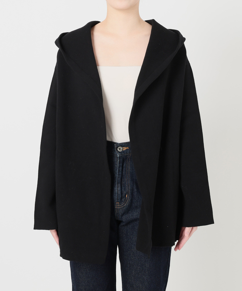 SLOBE IENA(スローブイエナ)の「《WEB限定》ニットフーディーカーディガン(カーディガン/ボレロ・レディース・ベージュ/ブラック・FREE)」の6枚目の写真