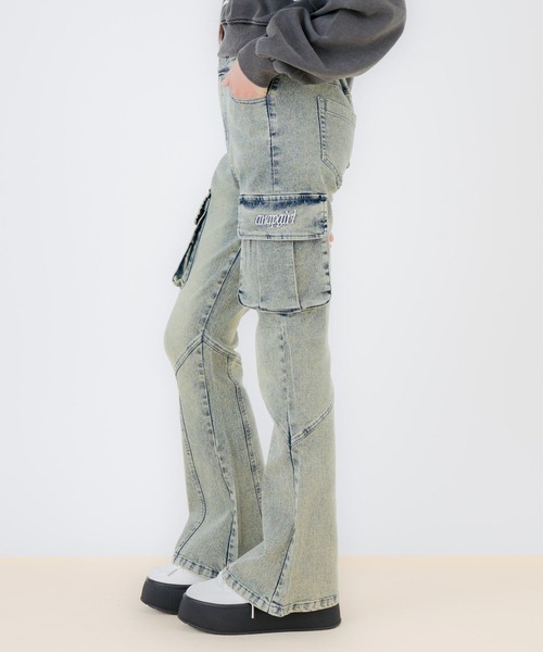 ANAP GｉRL（アナップガール）の「カーゴフレアパンツ（その他パンツ・キッズ・ブラック/ライトブルー・M/S/XS）」の5枚目の写真