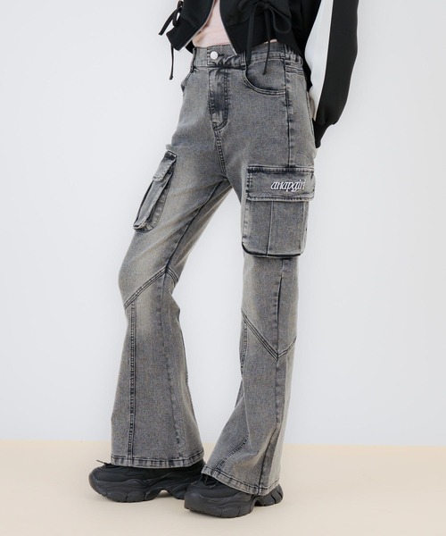 ANAP GｉRL（アナップガール）の「カーゴフレアパンツ（その他パンツ・キッズ・ブラック/ライトブルー・M/S/XS）」の20枚目の写真