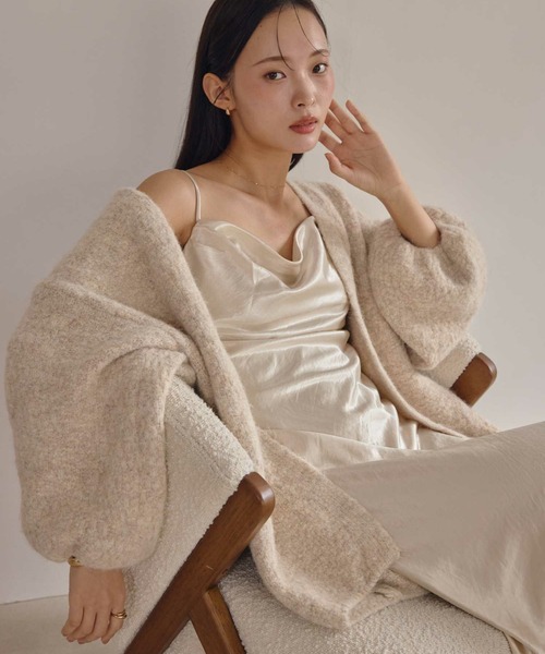 ACYM（アシーム）の「ルーズシルエットニットカーディガン（カーディガン/ボレロ・レディース・アイボリー/ブラウン・FREE）」の2枚目の写真