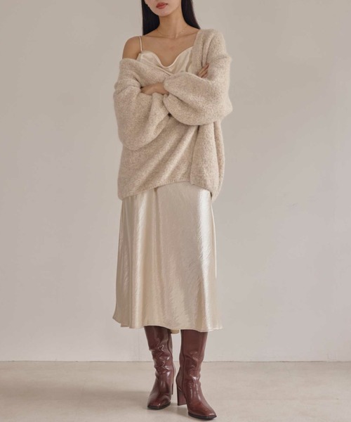 ACYM（アシーム）の「ルーズシルエットニットカーディガン（カーディガン/ボレロ・レディース・アイボリー/ブラウン・FREE）」の3枚目の写真