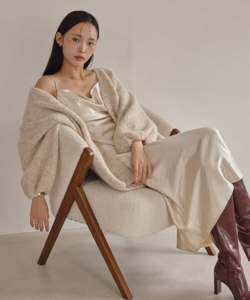 ACYM（アシーム）の「ルーズシルエットニットカーディガン（カーディガン/ボレロ・レディース・アイボリー/ブラウン・FREE）」の10枚目の写真