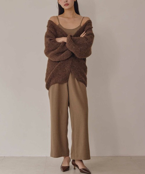 ACYM（アシーム）の「ルーズシルエットニットカーディガン（カーディガン/ボレロ・レディース・アイボリー/ブラウン・FREE）」の7枚目の写真