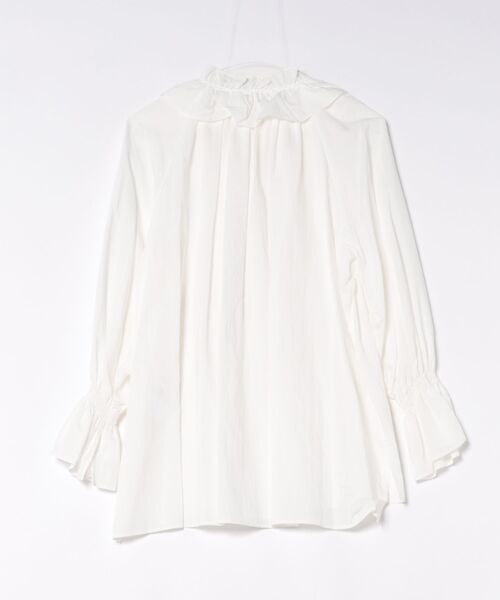 Liesse(リエス)の「フリルネックブラウス(シャツ/ブラウス・レディース・ネイビー/ホワイト・FREE)」の3枚目の写真